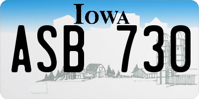 IA license plate ASB730