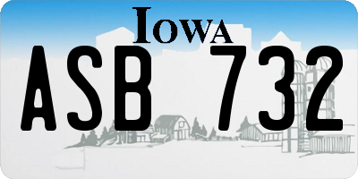 IA license plate ASB732