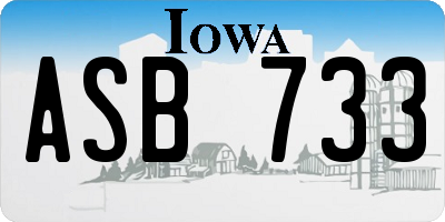 IA license plate ASB733