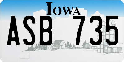 IA license plate ASB735