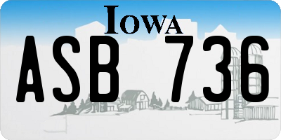 IA license plate ASB736