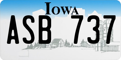 IA license plate ASB737