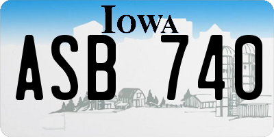 IA license plate ASB740