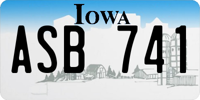 IA license plate ASB741