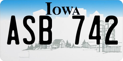 IA license plate ASB742