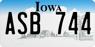 IA license plate ASB744