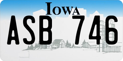 IA license plate ASB746