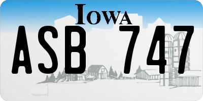 IA license plate ASB747