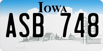 IA license plate ASB748