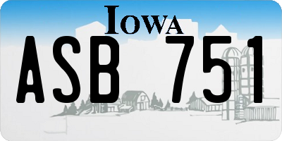 IA license plate ASB751