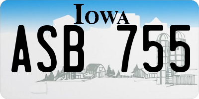IA license plate ASB755