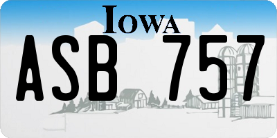 IA license plate ASB757