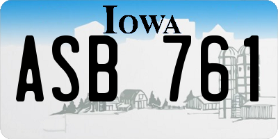 IA license plate ASB761