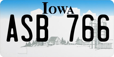 IA license plate ASB766