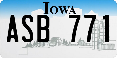 IA license plate ASB771