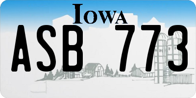IA license plate ASB773