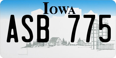 IA license plate ASB775