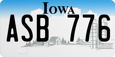 IA license plate ASB776