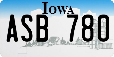 IA license plate ASB780