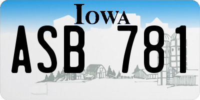 IA license plate ASB781