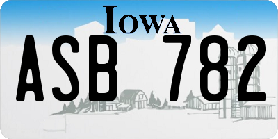 IA license plate ASB782