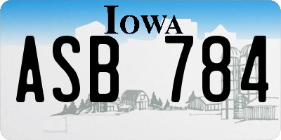 IA license plate ASB784