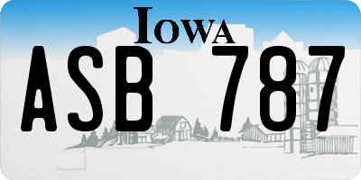 IA license plate ASB787