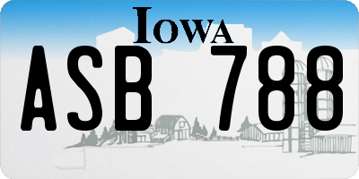 IA license plate ASB788