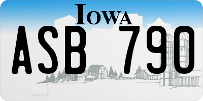 IA license plate ASB790