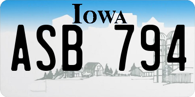 IA license plate ASB794