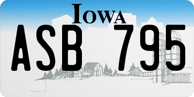 IA license plate ASB795