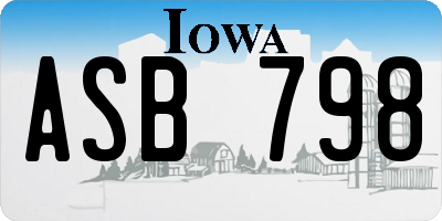 IA license plate ASB798