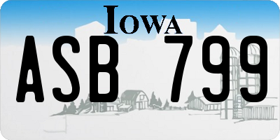 IA license plate ASB799