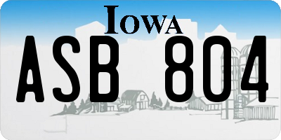 IA license plate ASB804