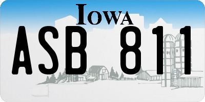 IA license plate ASB811