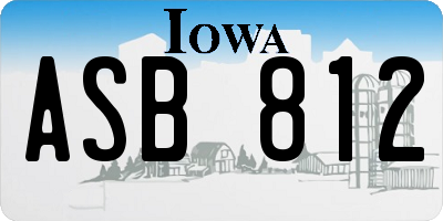 IA license plate ASB812