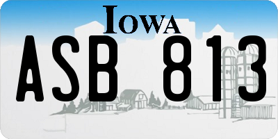IA license plate ASB813