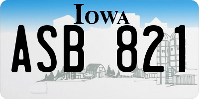 IA license plate ASB821