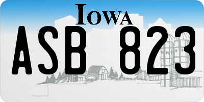 IA license plate ASB823