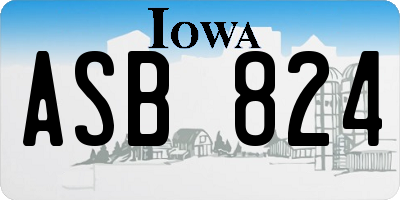 IA license plate ASB824