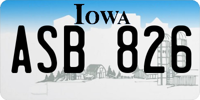 IA license plate ASB826