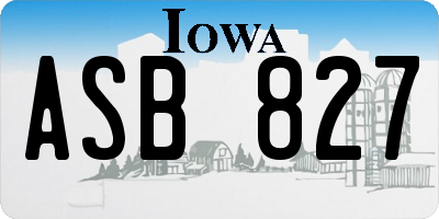 IA license plate ASB827