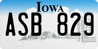 IA license plate ASB829