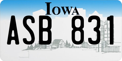 IA license plate ASB831
