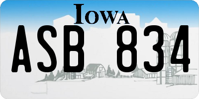 IA license plate ASB834