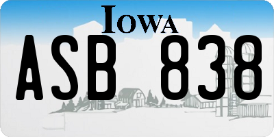 IA license plate ASB838