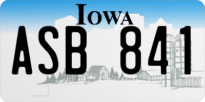 IA license plate ASB841