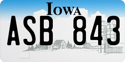 IA license plate ASB843