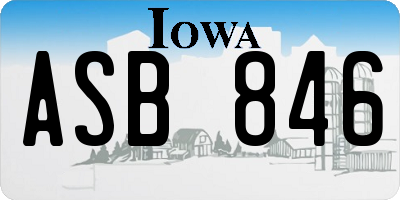 IA license plate ASB846