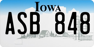 IA license plate ASB848